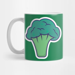 Broccoli Fresh vegetable vector illustration. Food nature icon concept. Garden fresh vegetable food broccoli logo design. Mug